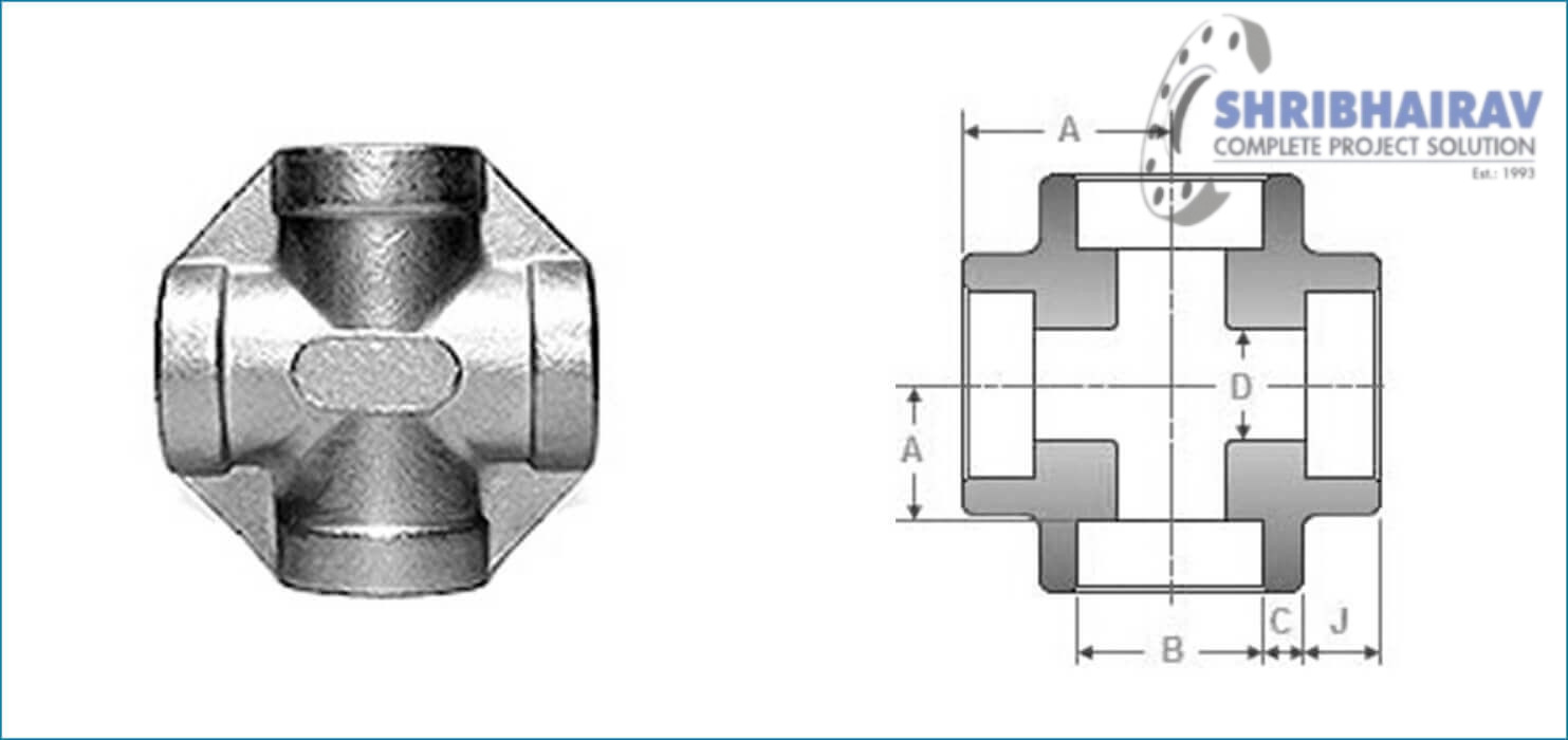 ASME-b16.11 Forged Socket Weld Unequal Cross
